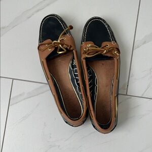 Sperry Size 11 Women's Brown and Navy Boat Shoes